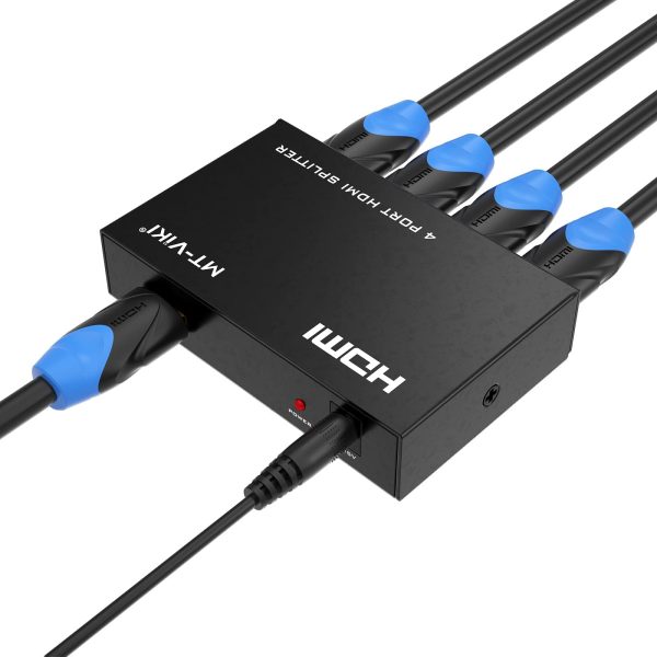 The 4-Way 4K HDMI Splitter allows you to easily distribute 4K resolution HDMI signals to up to four displays simultaneously. This splitter supports high-quality audio and video, ensuring crystal-clear performance across all connected screens. Ideal for home entertainment systems, conference rooms, or digital signage, this splitter is perfect for anyone needing to mirror or extend their HDMI output across multiple screens with full 4K clarity. Easy installation and plug-and-play functionality make it a straightforward solution for any setup.